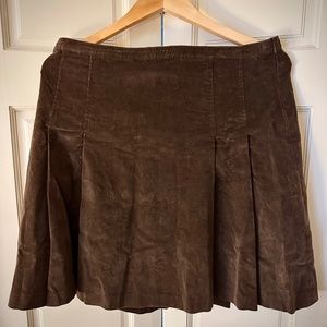 Vintage DOLCE AND GABBANA Brown Corduroy Pleated Mini Skirt